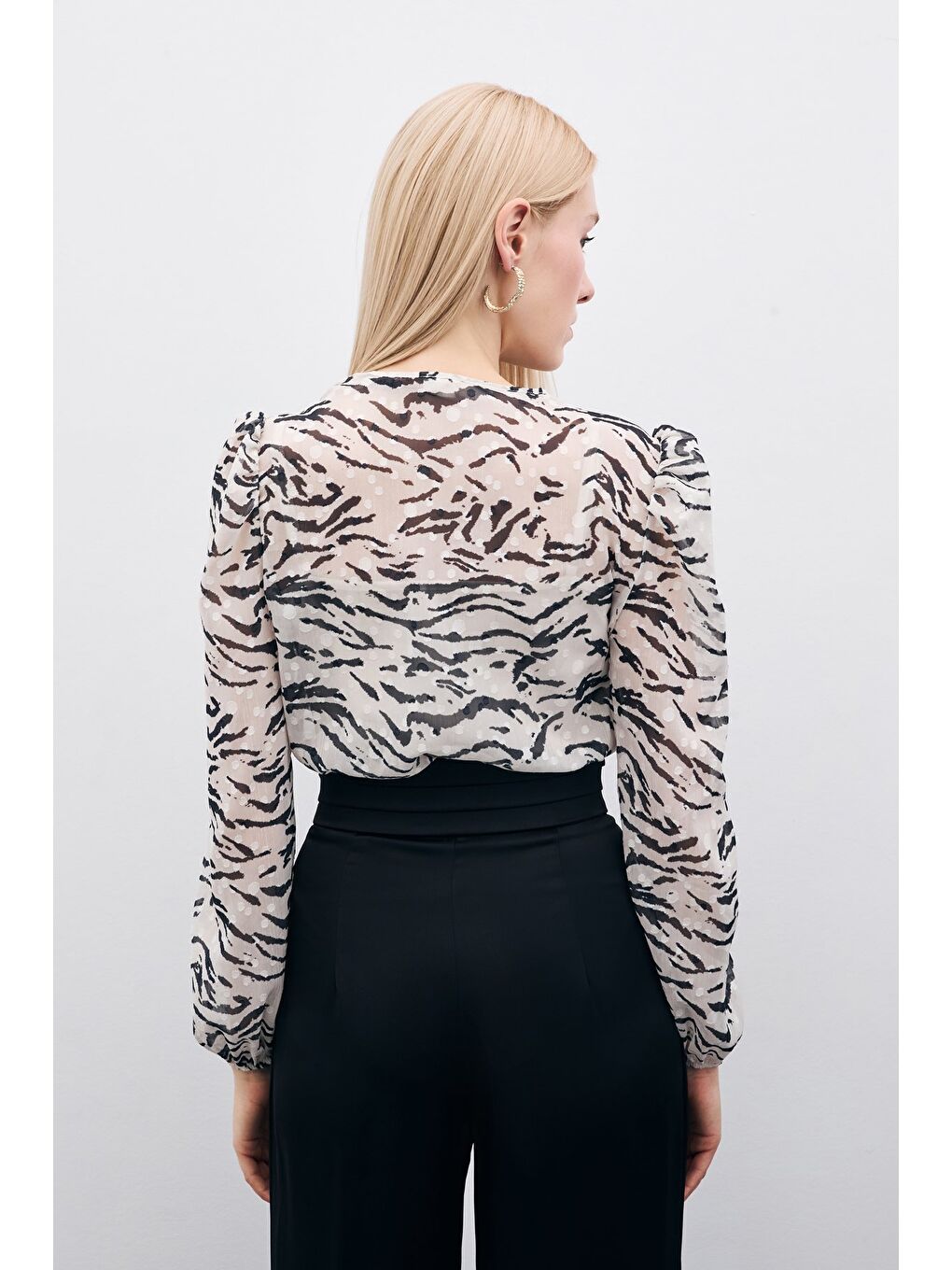 Puantiye Dokulu Bodysuit - Siyah-6