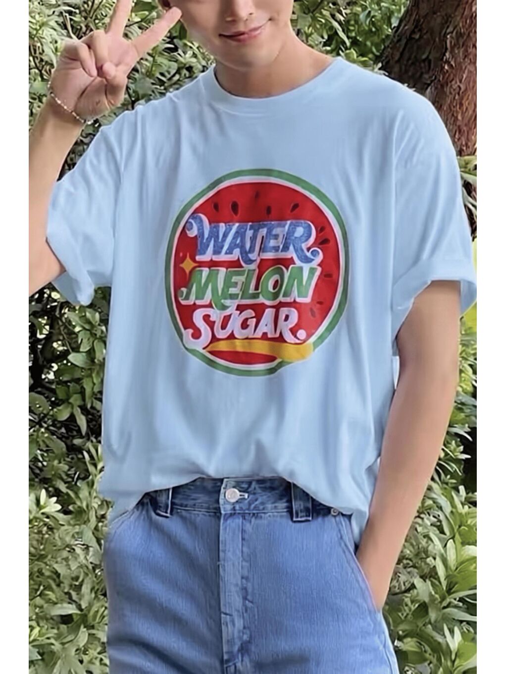 Turkuaz Watermelon Sugar Retro Baskılı Oversize Unisex Pamuklu Tişört
