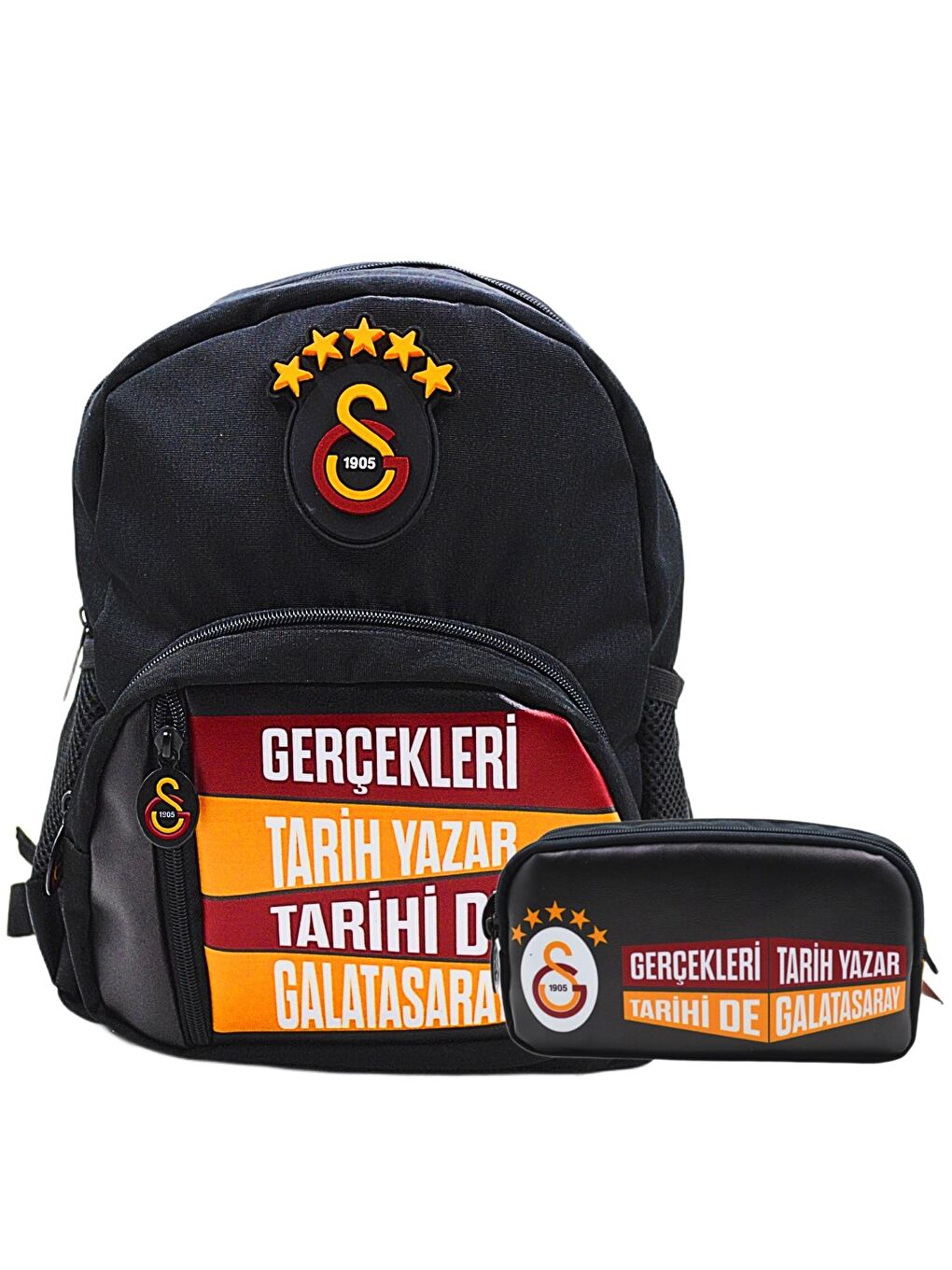 4 Bölmeli 5 Yıldızlı Gerçekleri Tarih YazarSuni Deri Yüzey Okul Çantası + Kalemlik-1