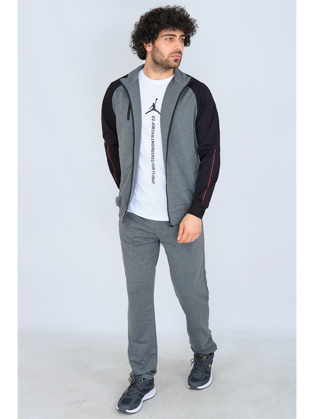 Antrasit Pamuklu Kumaş Erkek Eşofman Takımı 201507-6