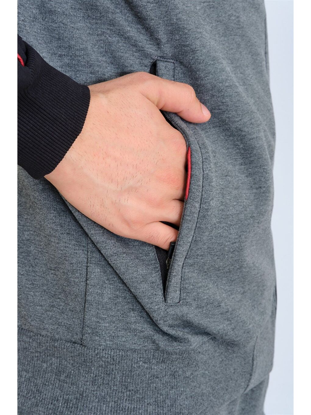 Antrasit Pamuklu Kumaş Erkek Eşofman Takımı 201507-8