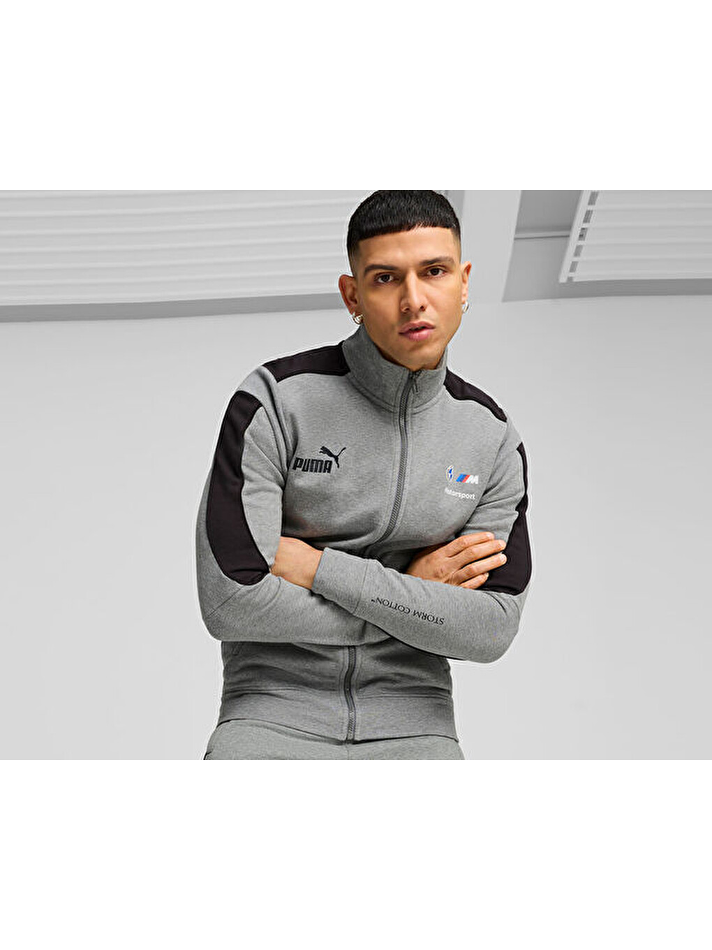 Bmw Mms Mt7+ Sweat Jacket Erkek Günlük Fermuarlı Sweatshirt 62745303 Gri-2