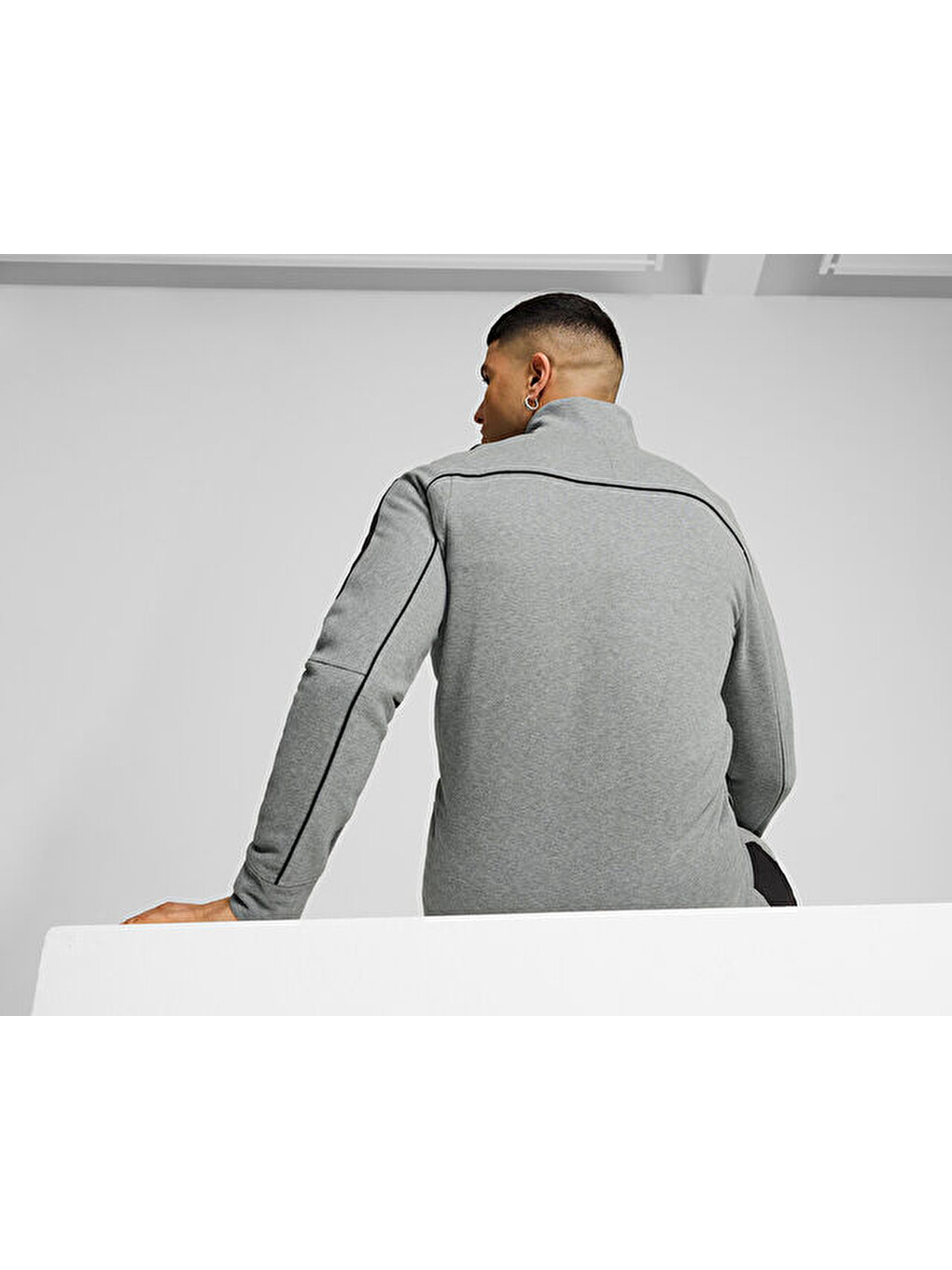 Bmw Mms Mt7+ Sweat Jacket Erkek Günlük Fermuarlı Sweatshirt 62745303 Gri-3