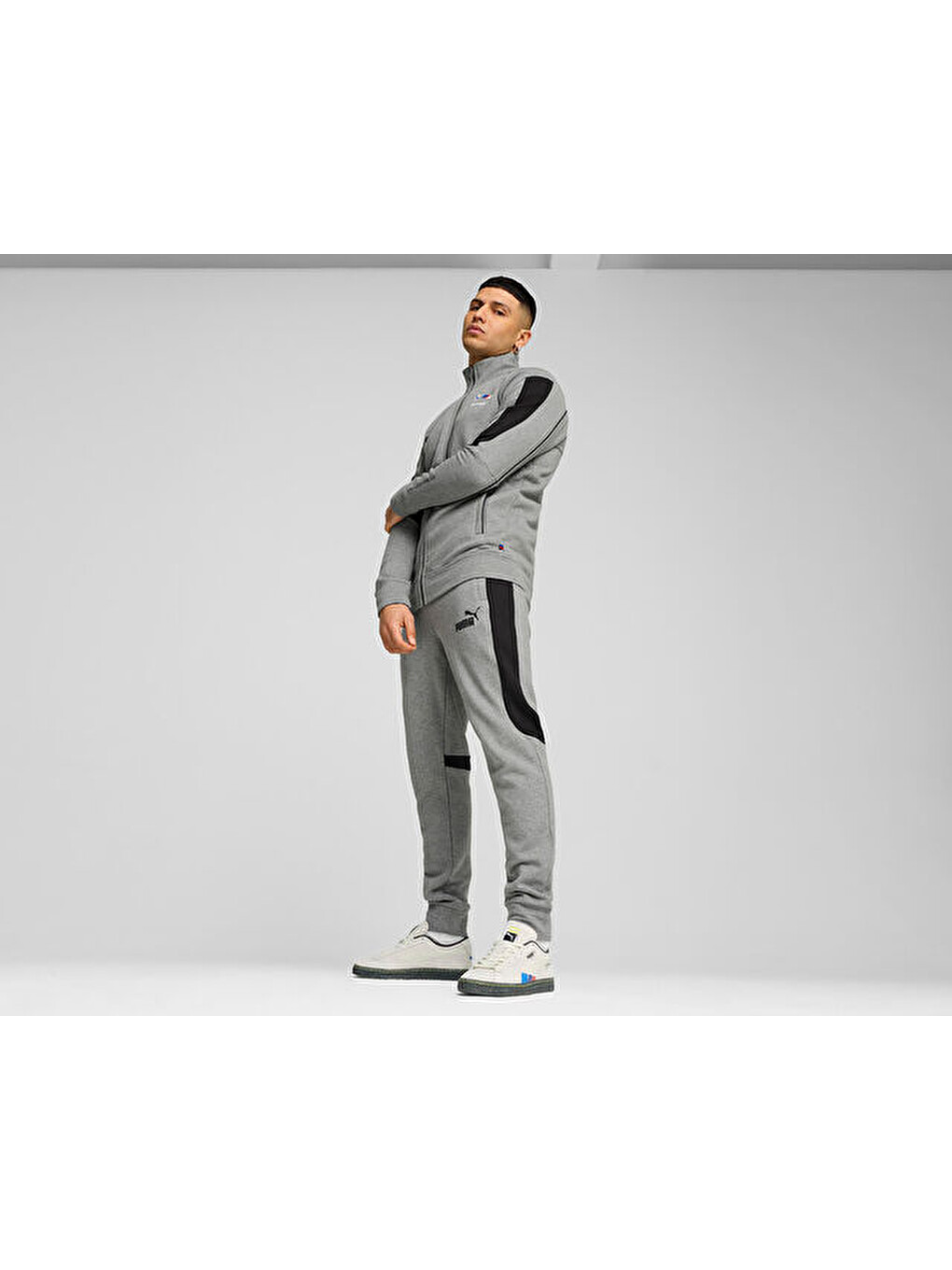 Bmw Mms Mt7+ Sweat Jacket Erkek Günlük Fermuarlı Sweatshirt 62745303 Gri-4