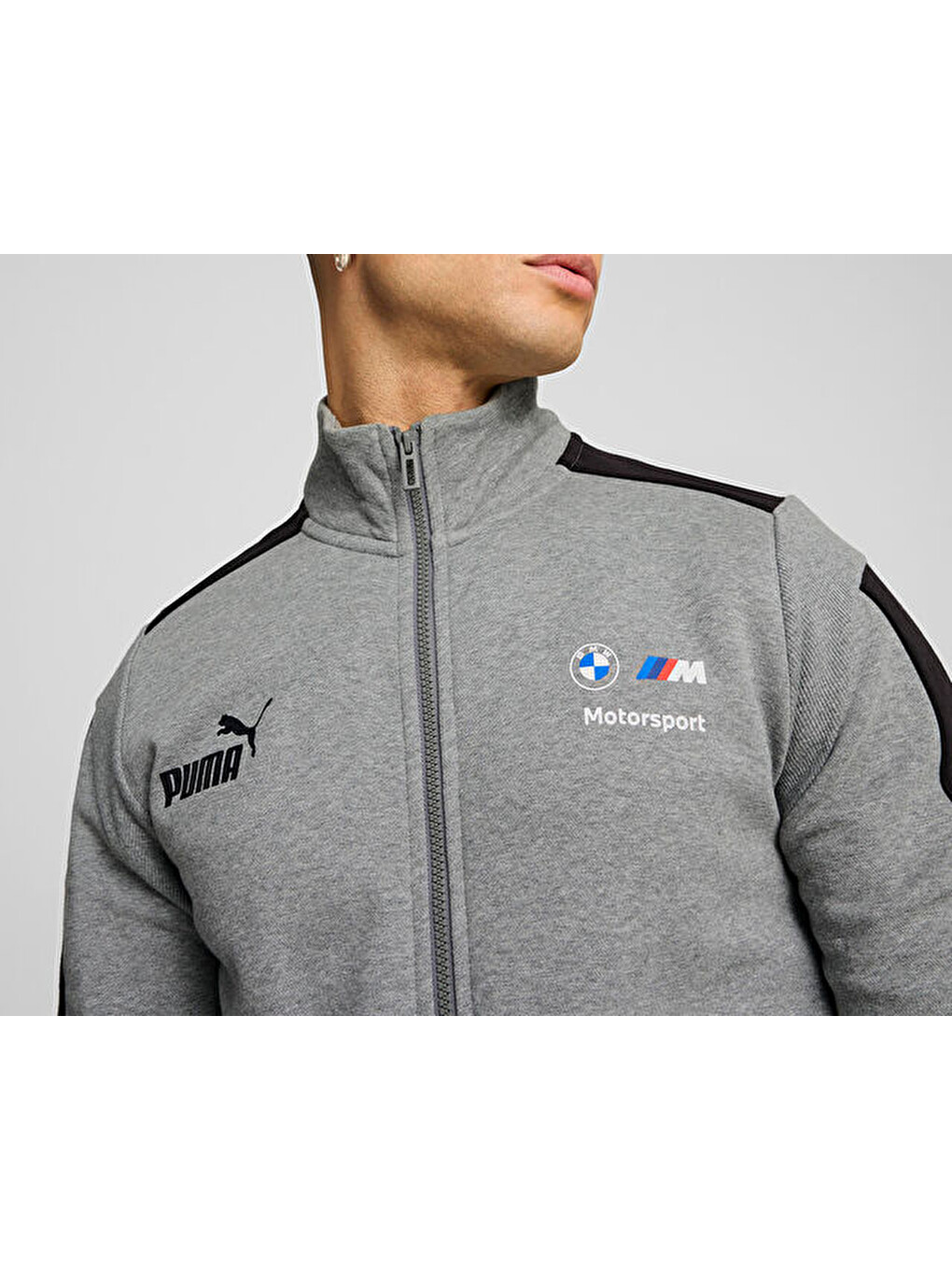 Bmw Mms Mt7+ Sweat Jacket Erkek Günlük Fermuarlı Sweatshirt 62745303 Gri-5