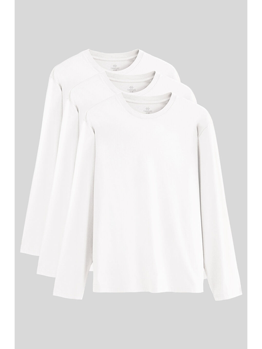 Standart Fit Basic O Yaka  3'lü Paket Beyaz Erkek T-Shirt  87997