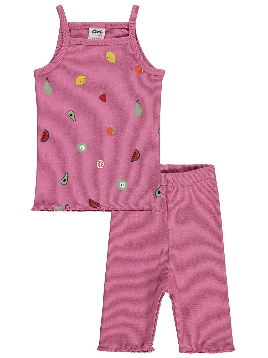 Baby Meyveler Empirme Askılı 6-18 Ay Takım - Pembe