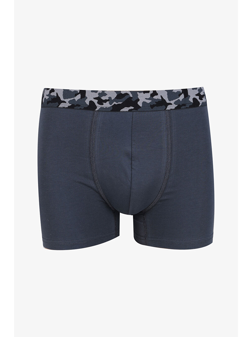 Gri Erkek Tekli Pamuklu Elastanlı Boxer