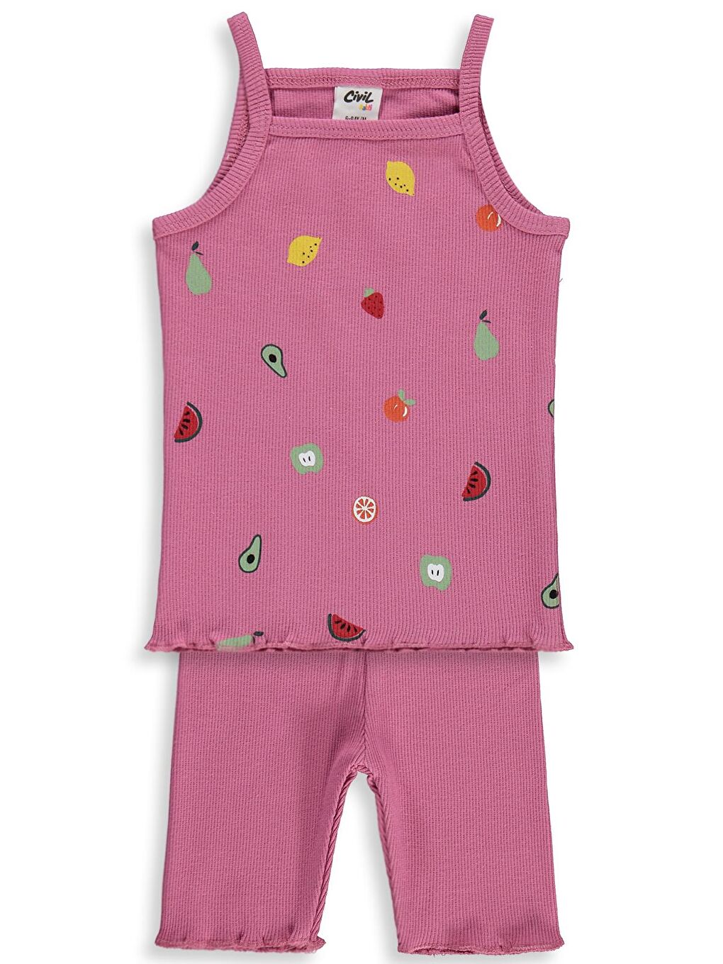 Baby Meyveler Empirme Askılı 6-18 Ay Takım - Pembe-1