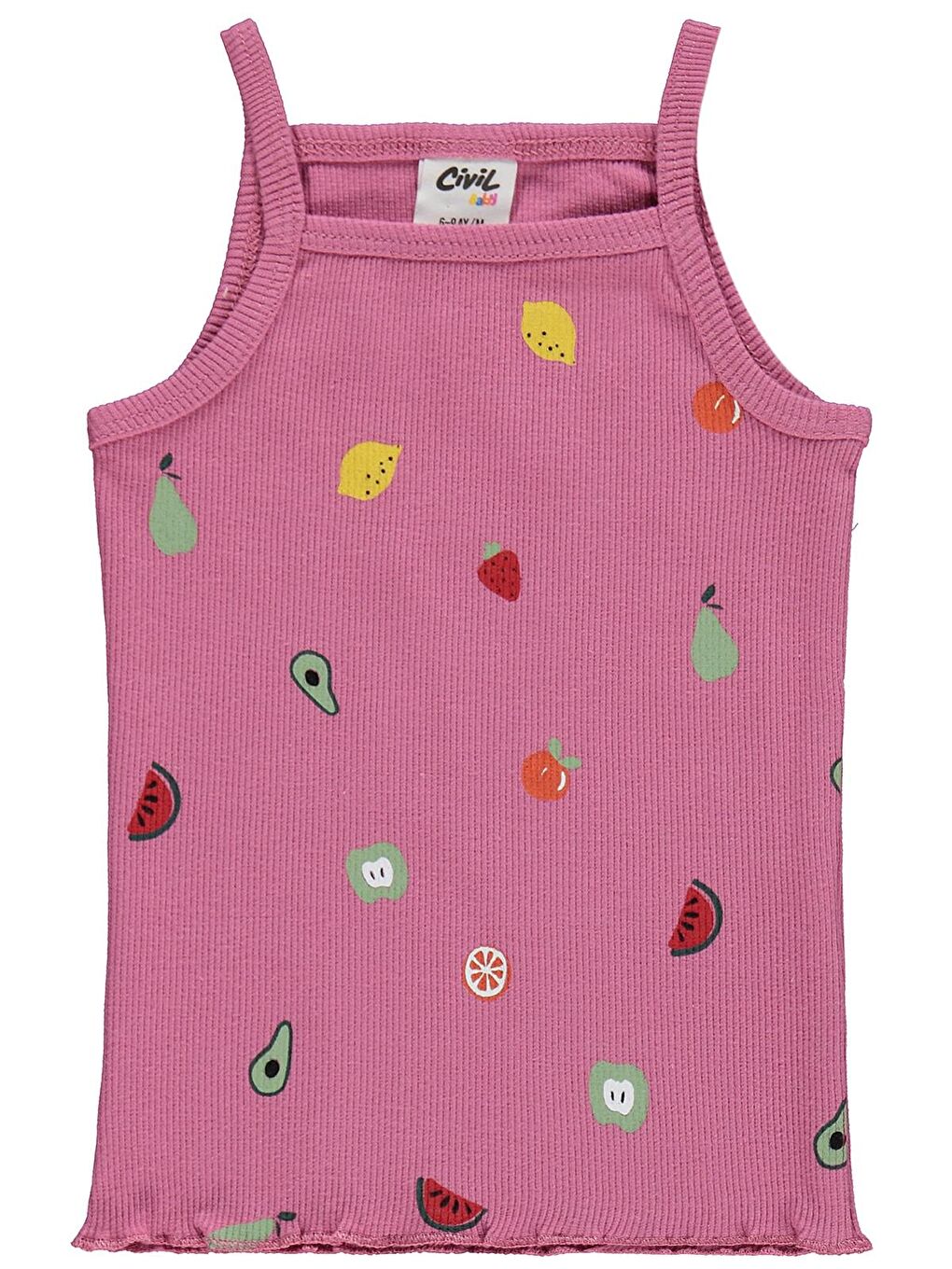 Baby Meyveler Empirme Askılı 6-18 Ay Takım - Pembe-2