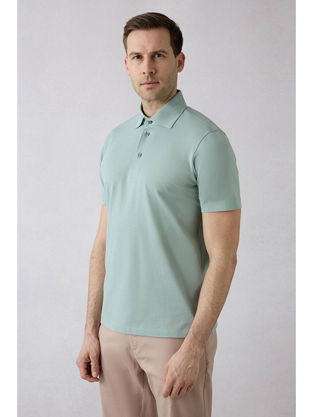 Turkuaz Regular Fit Pamuk Düğmeli Polo Yaka Tişört-1