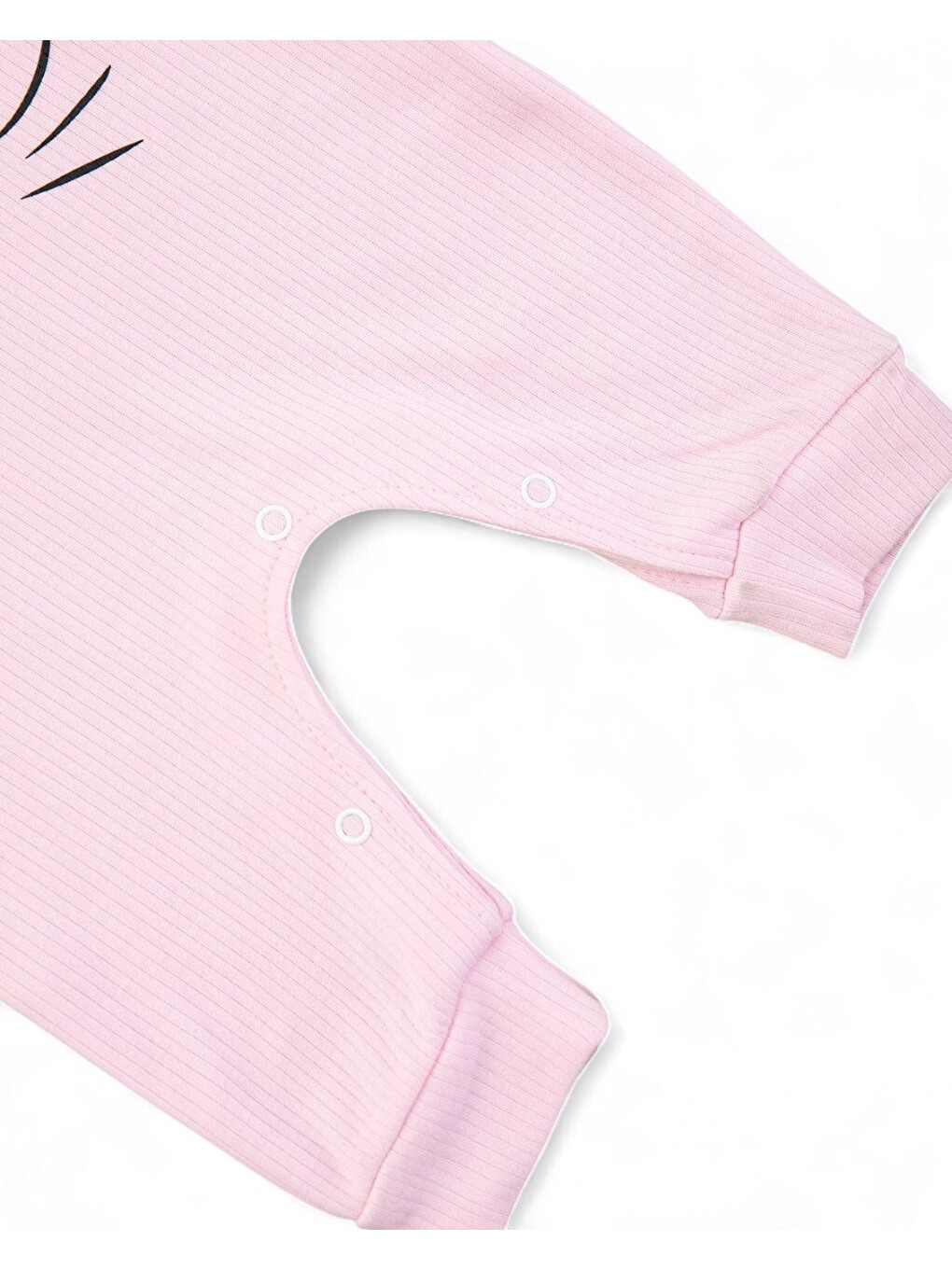 Pembe Kız Bebek Fitilli Kedi Baskılı Tulum-7