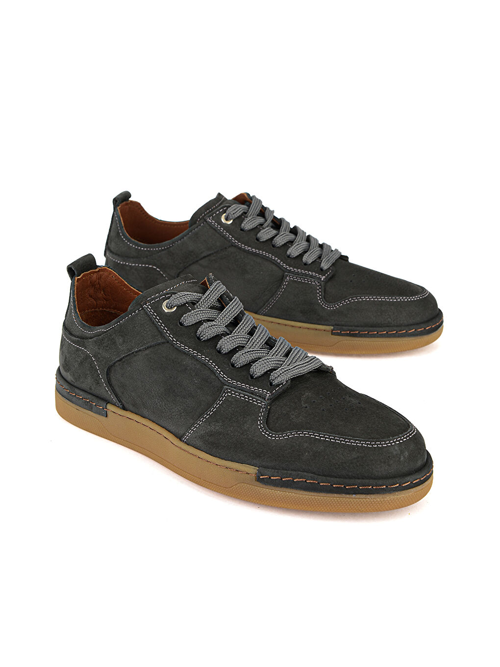 Erkek Hakiki Deri Günlük Ayakkabı 1611064Z221 Gri-1