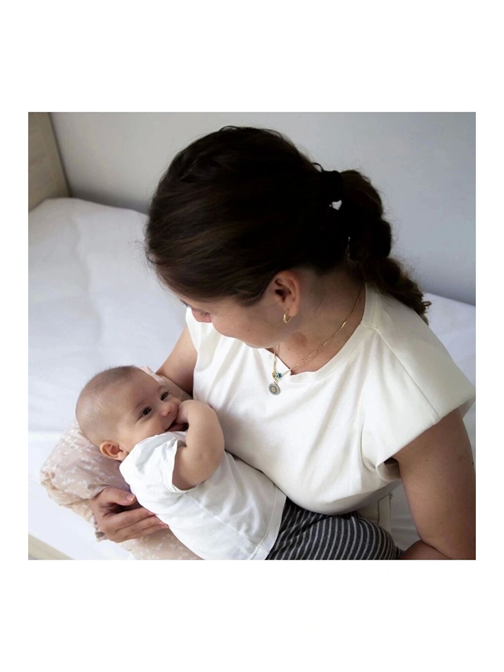 Çok Fonksiyonlu Emzirme Destek Minderi & Anne Hamile Yastığı Somon-2