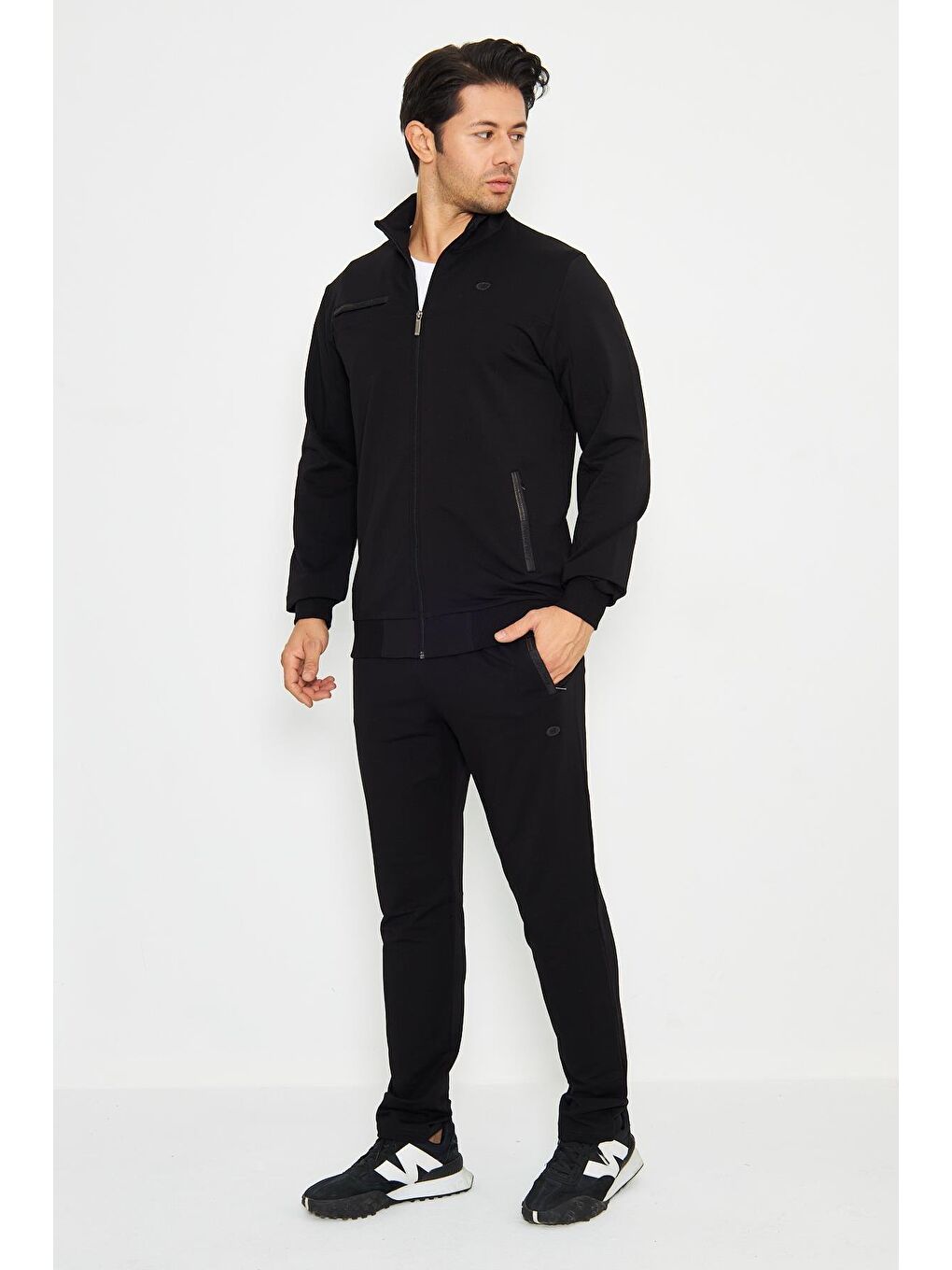 Siyah Pamuklu Kumaş Erkek Eşofman Takımı Fm19102-1