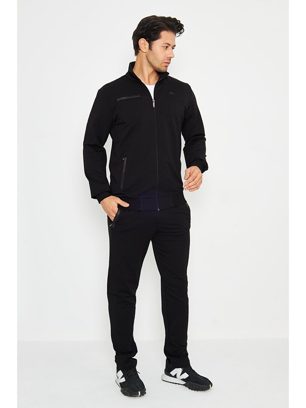 Siyah Pamuklu Kumaş Erkek Eşofman Takımı Fm19102-2