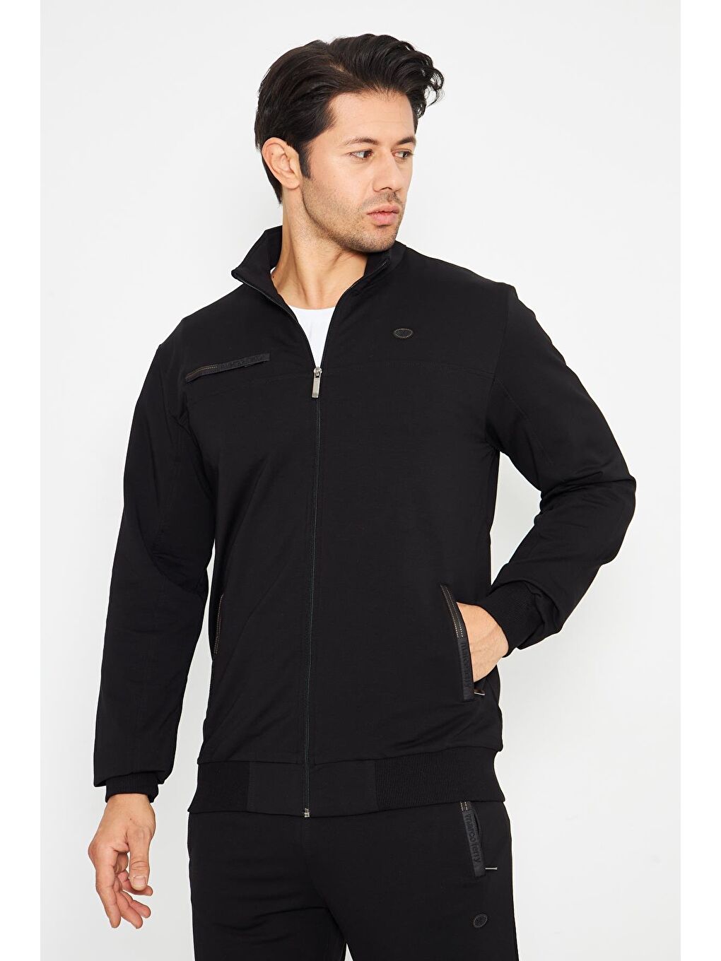 Siyah Pamuklu Kumaş Erkek Eşofman Takımı Fm19102-3