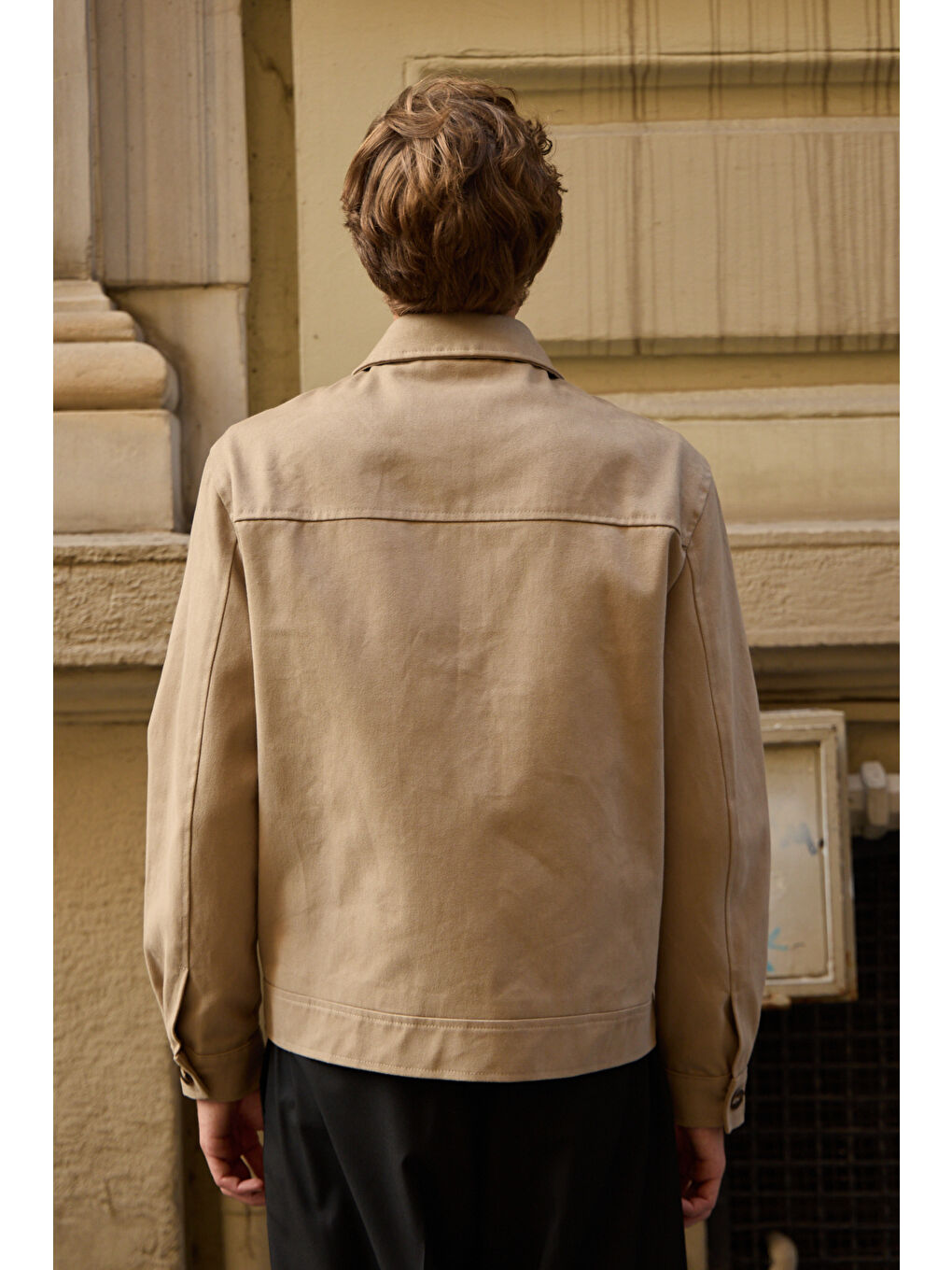 Erkek Çiçek Desenli Ceket Bej-6