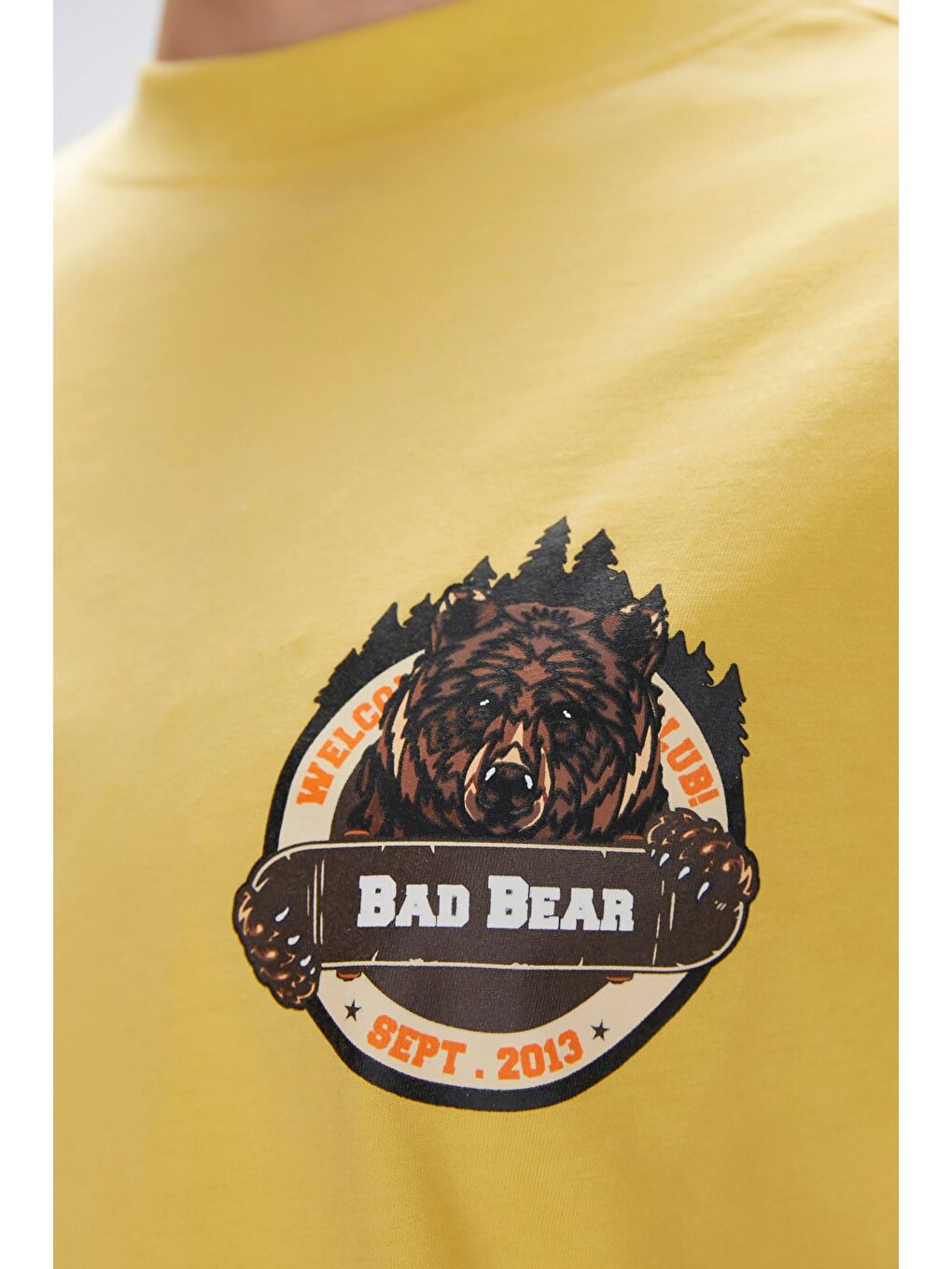 Flint Sarı Erkek Baskılı Tişört-1