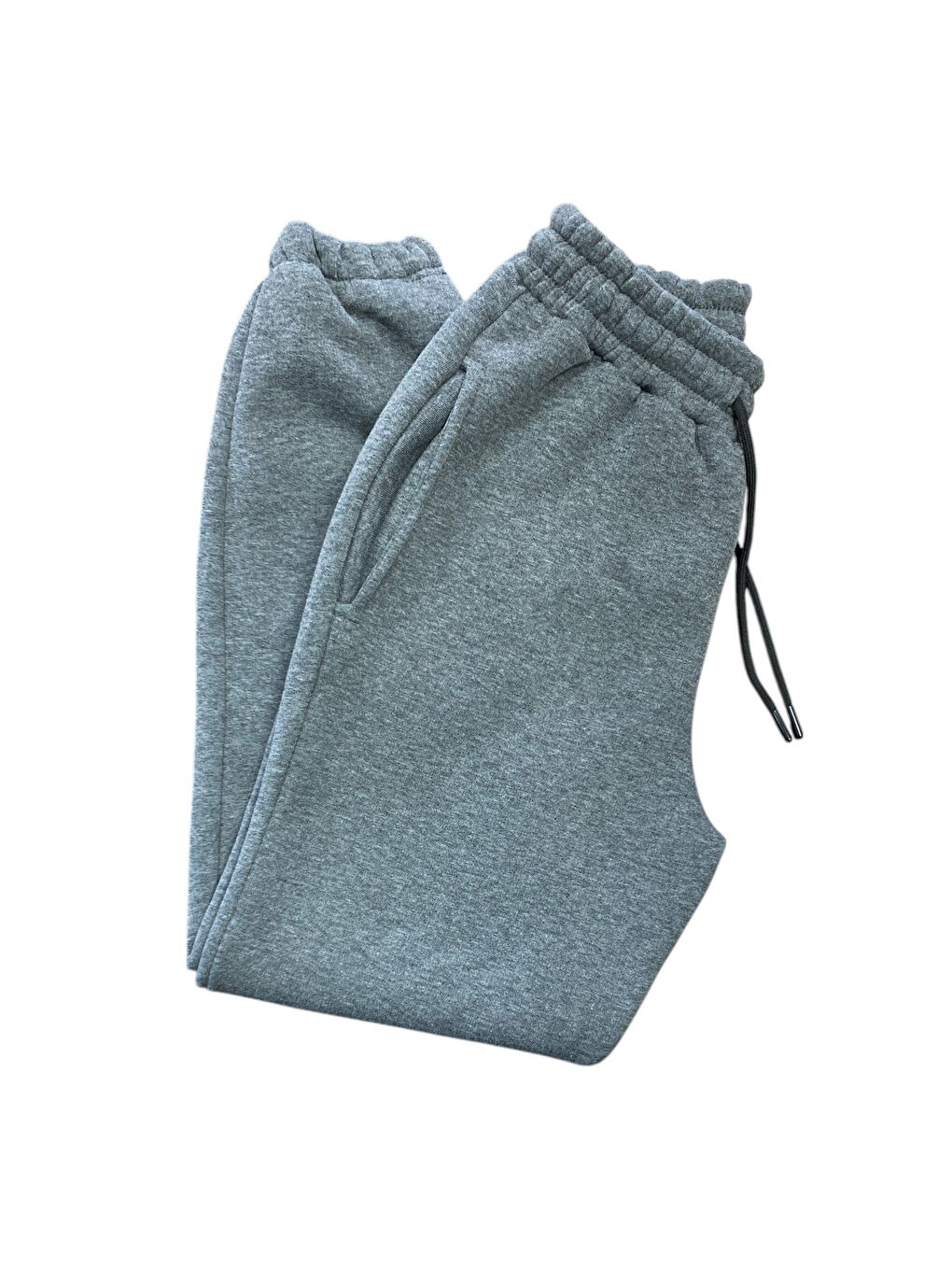 Antrasit Erkek 3 İplik Şardonlu Kalın Lastikli Paça Cepli Yüksek Kalite Şardonlu Kalın Jogger Eşofman Altı-1