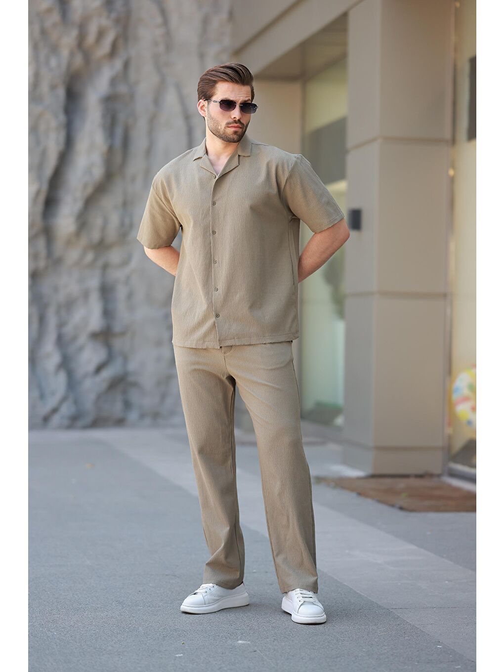 Haki Basic Erkek Gömlek Takım E7320-2