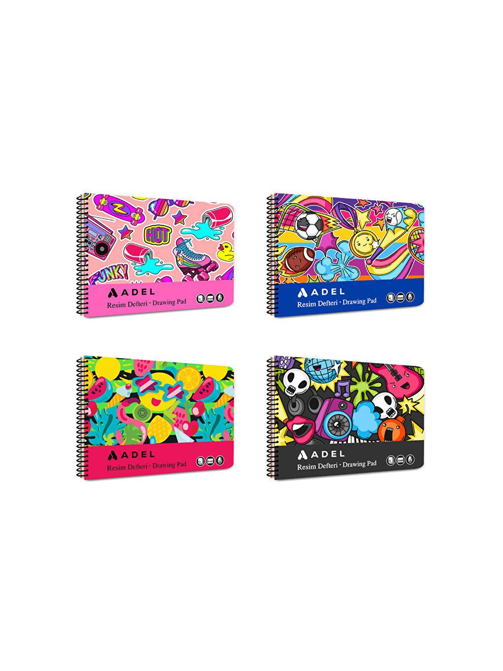 Resim Defteri Fun Karton Kapak 35x50, 15Yp,90g Kağıt,Perforajlı Sayfa (Karma Renk Gönderilir)