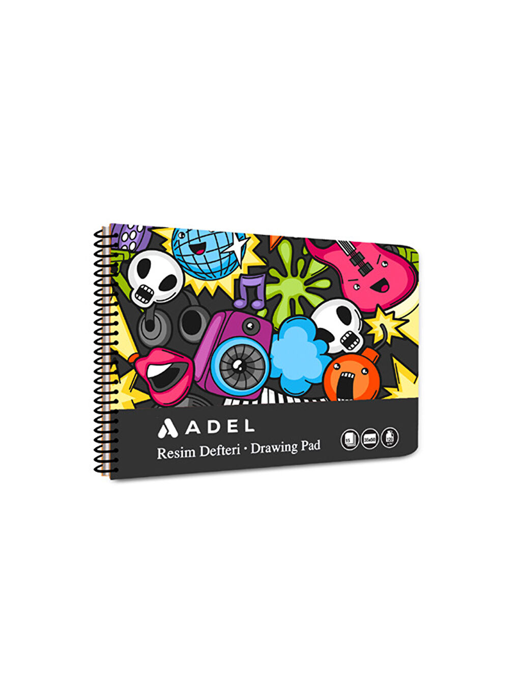 Resim Defteri Fun Karton Kapak 35x50, 15Yp,90g Kağıt,Perforajlı Sayfa (Karma Renk Gönderilir)-1