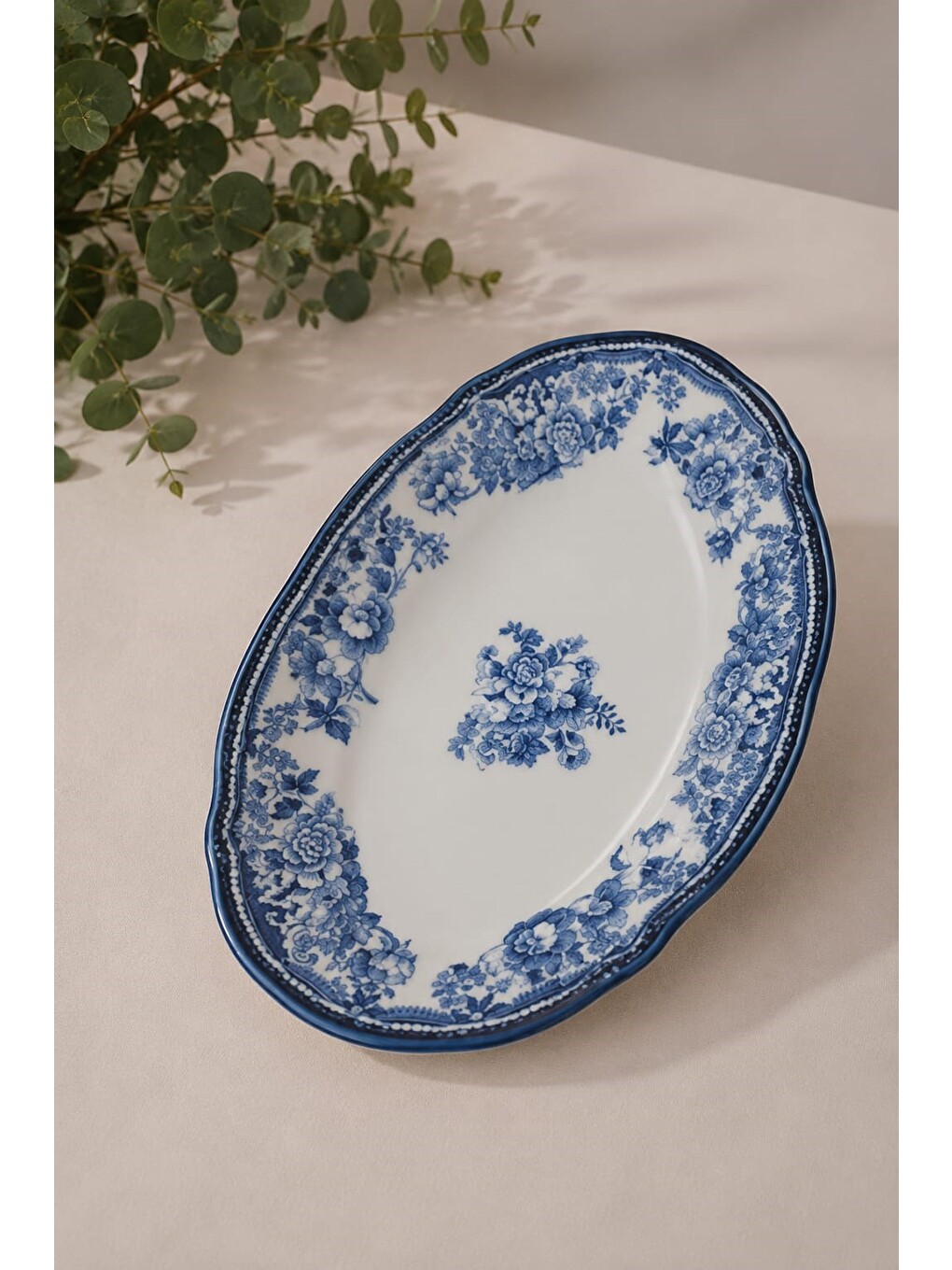 Karışık Porselen Velour Navy Fulya Kayık Tabak Seti 26cm 2 Parça-1