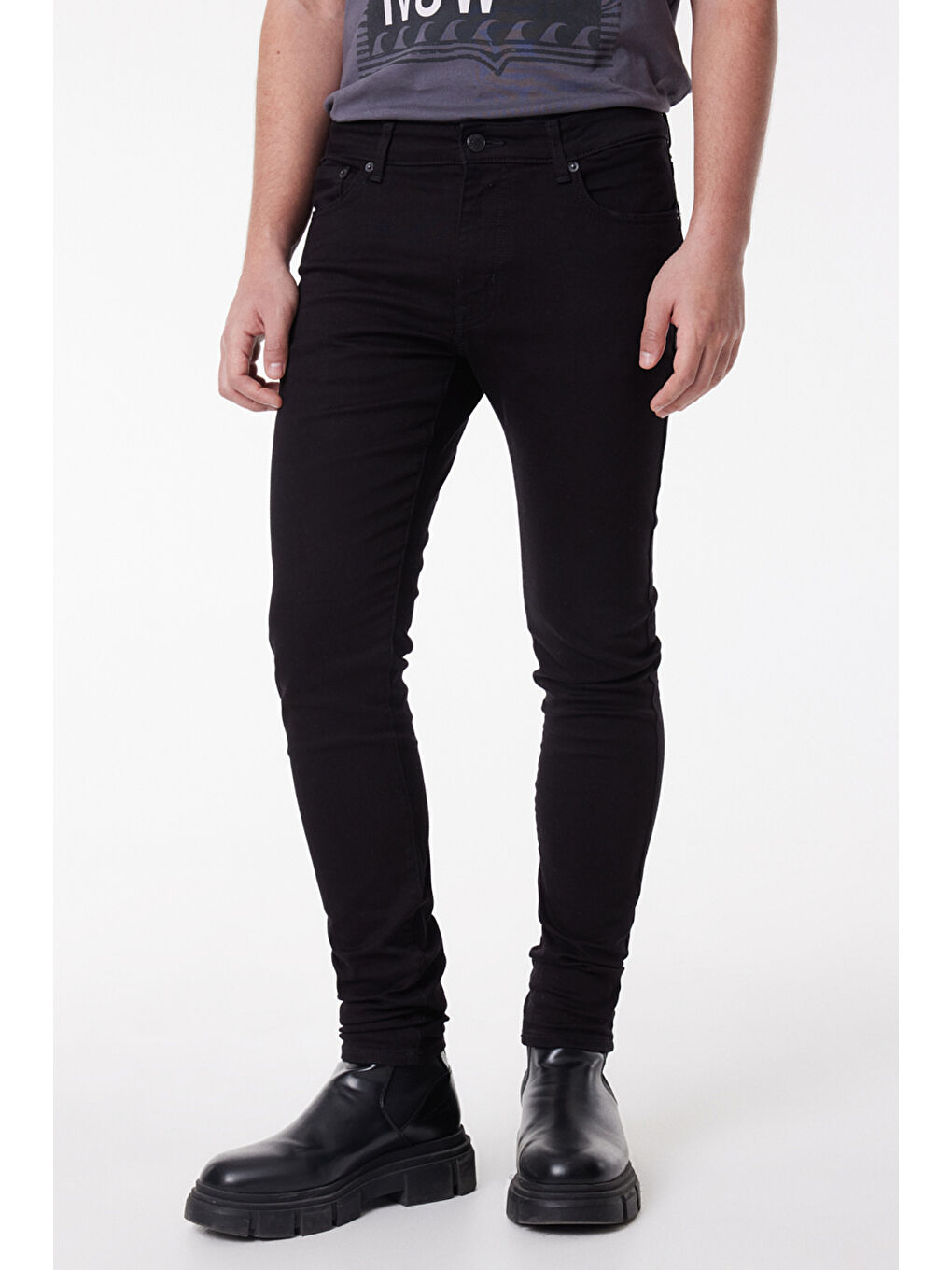 Memphis Skinny Fit Dar Kesim Siyah Esnek Jean Pantolon-1