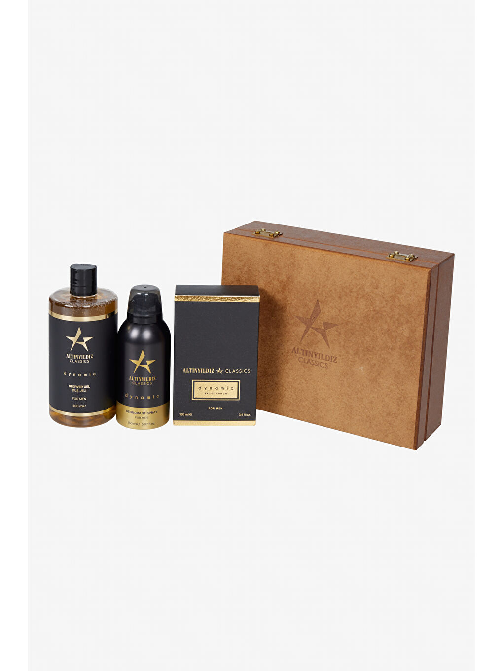 Erkek Siyah EDP Dynamıc Parfüm (100 ML)-Deodorant (150 ML)-Duş Jeli (400 ML) Aksesuar Set