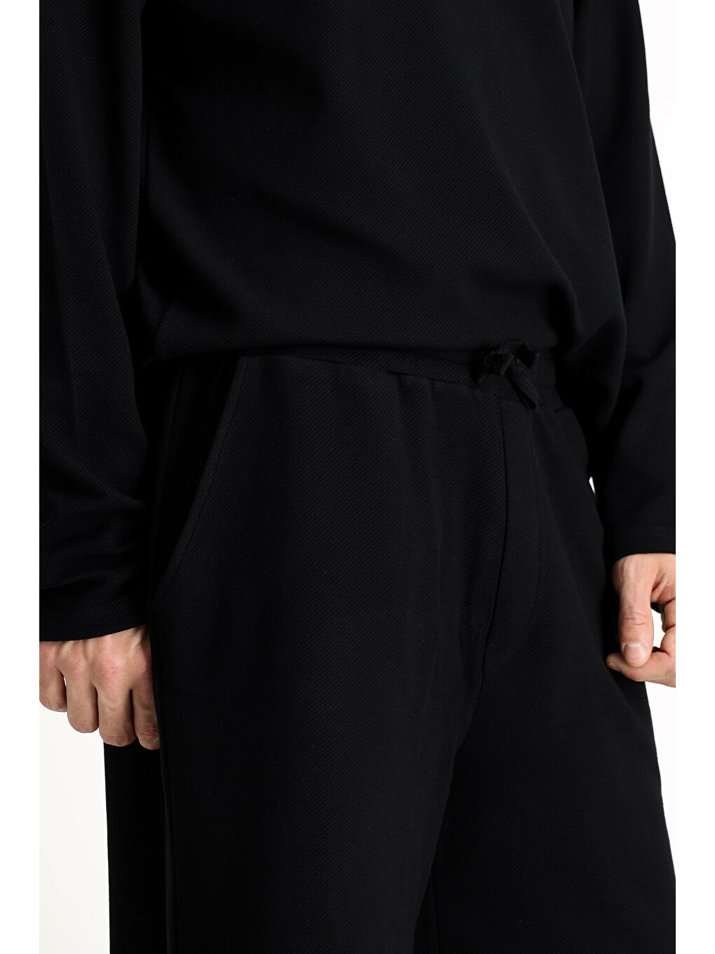 Siyah Uzun Kol Bisiklet Yaka 3'lü Şortlu Pijama Seti-6