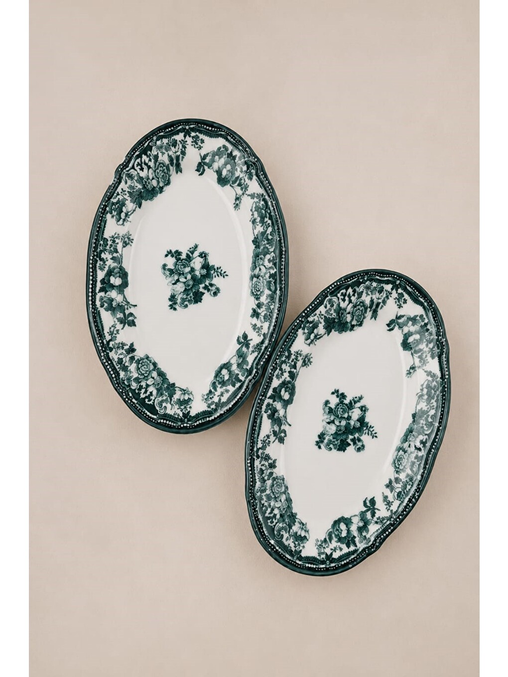 Karışık Porselen Velour Green Fulya Kayık Tabak 22cm 2 Parça-1