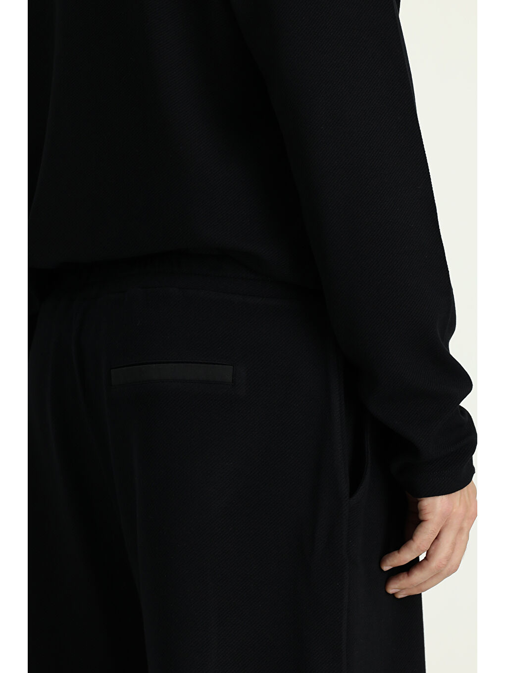 Siyah Uzun Kol Bisiklet Yaka 3'lü Şortlu Pijama Seti-8