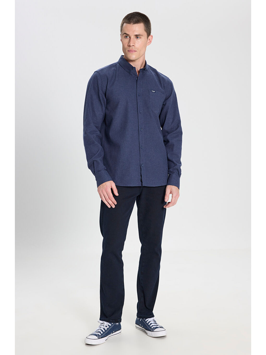 Regular Fit Normal Kesim %100 Pamuk Lacivert Gömlek-2