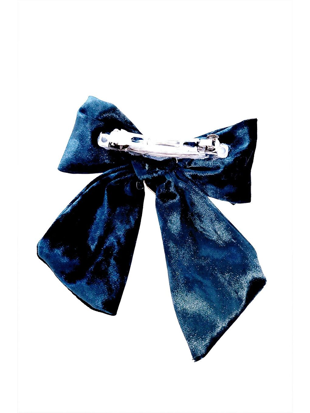 Yılbaşı Charmları Gece Mavisi Kadife Fiyonk Toka-9