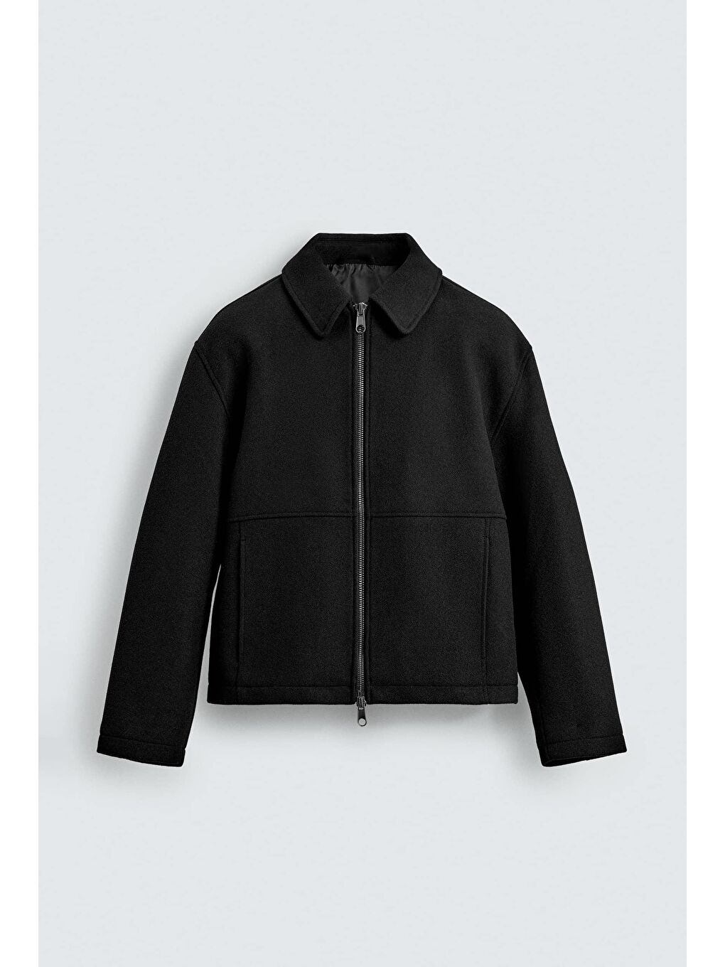 Erkek Relax Fit Premium Kaşe Ceket Kaban Siyah