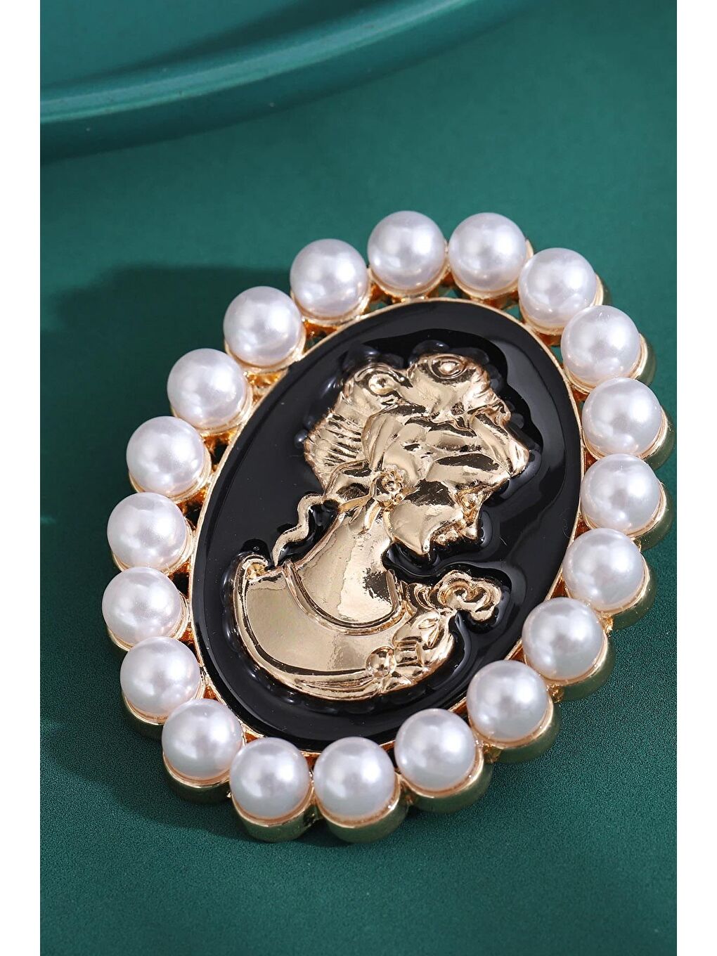 Siyah Klasik Fransız Tarzı Yaka İğnesi Broş-1