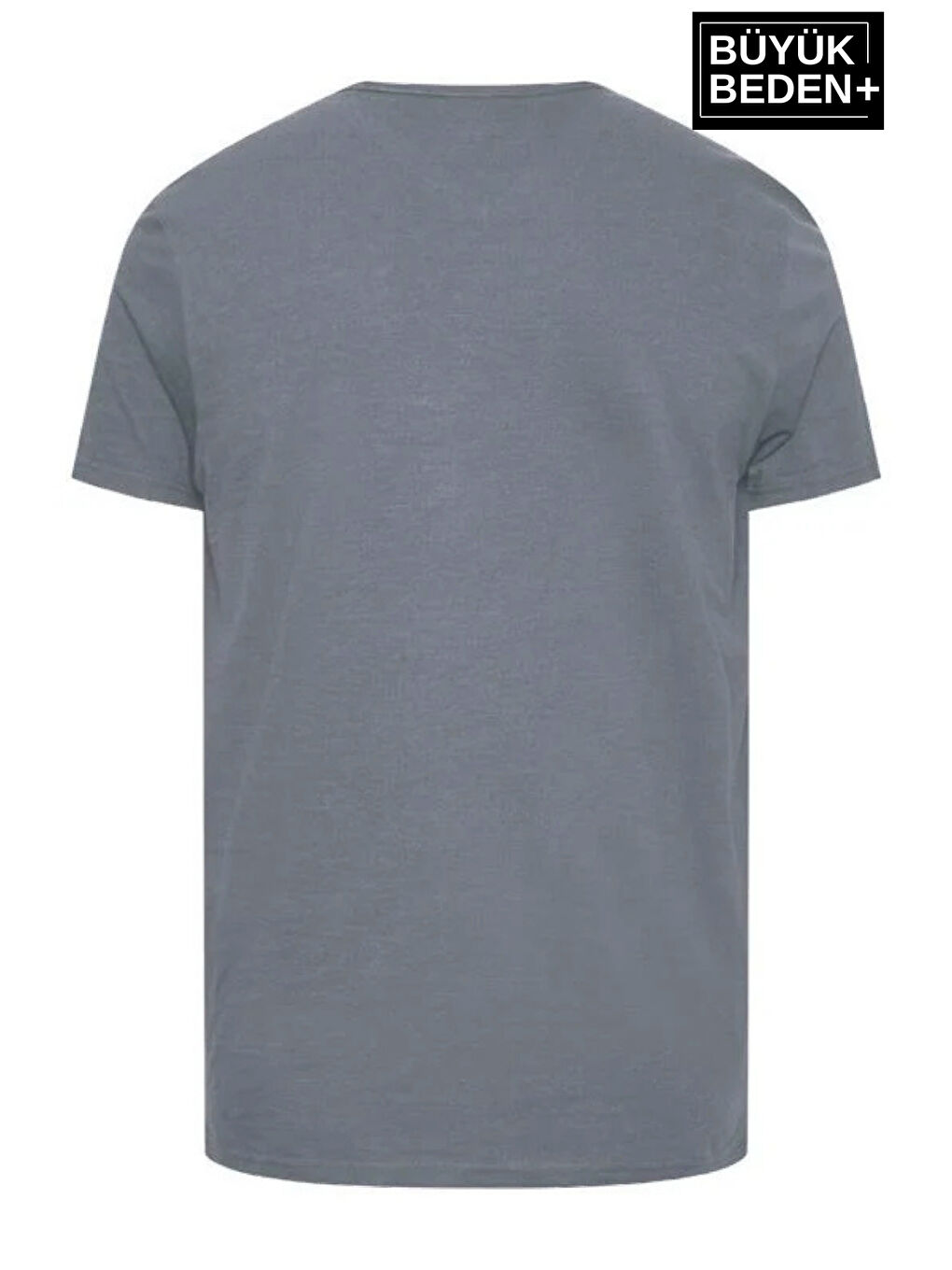 Gri Erkek  V Yaka Büyük Beden Tişört SPRBTS09-1
