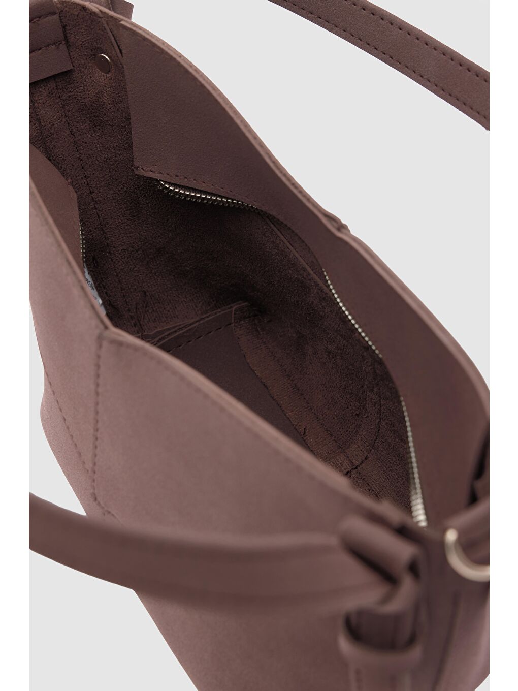 Kahverengi Low Asimetrik Süet Çapraz Çanta Kahve-4