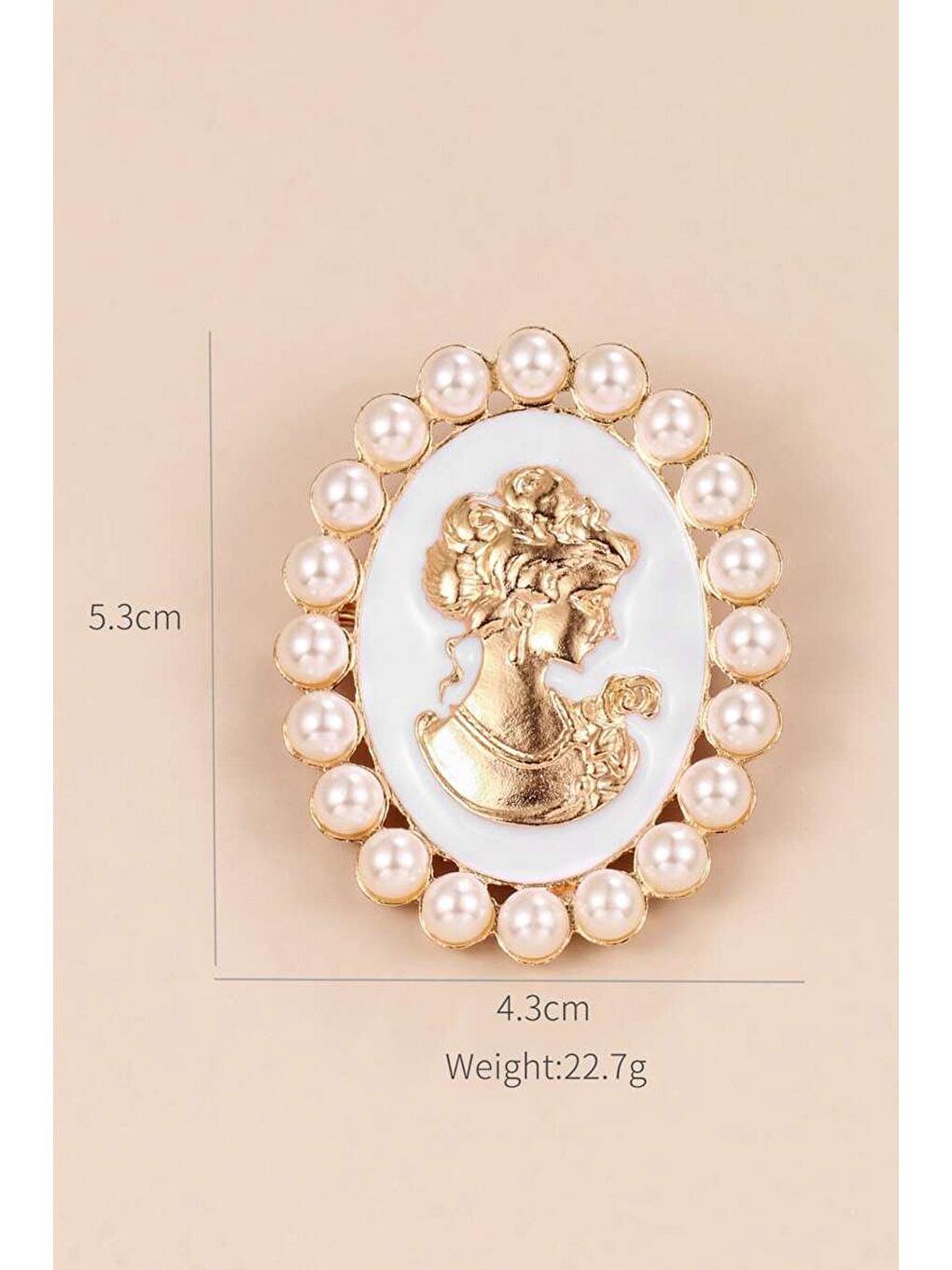 Beyaz Klasik Fransız Tarzı Yaka İğnesi Broş-7