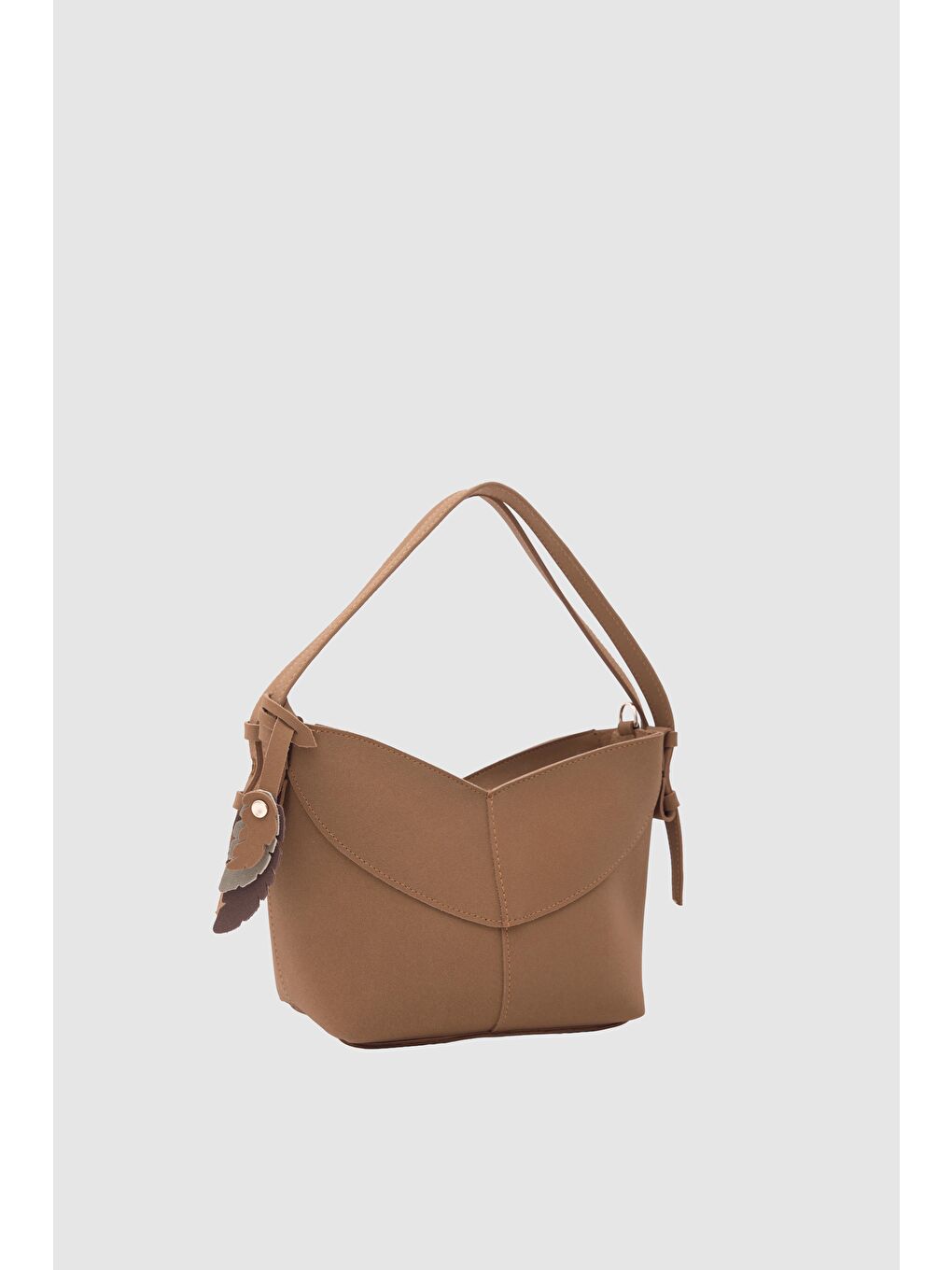 Kahverengi Low Asimetrik Süet Çapraz Çanta Taba-2