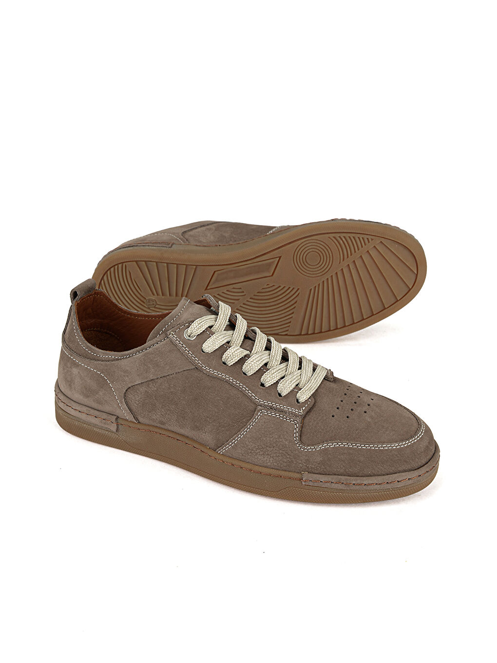 Bej Erkek Hakiki Deri Günlük Ayakkabı 1611064Z221 Vizon-3