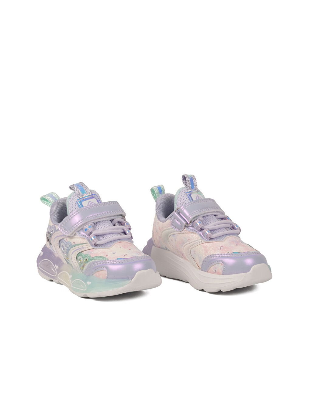 Lila Cırtlı Işıklı Kız Çocuk Spor Ayakkabı 1987 B-2