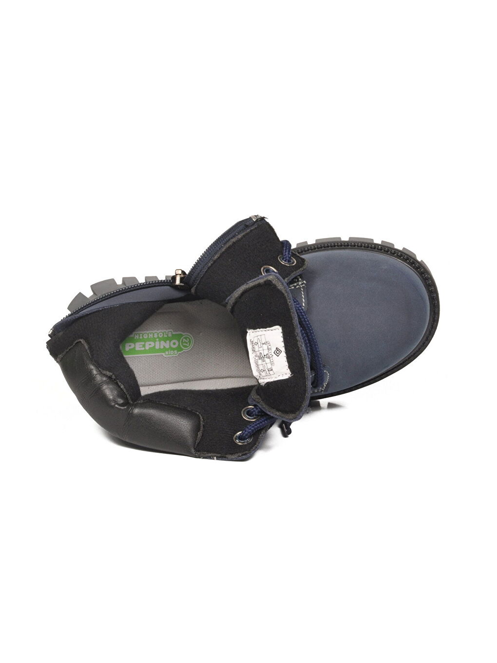 Lacivert Bağcıklı Fermuarlı Kaymaz Unisex Çocuk Bot 1782 P-3
