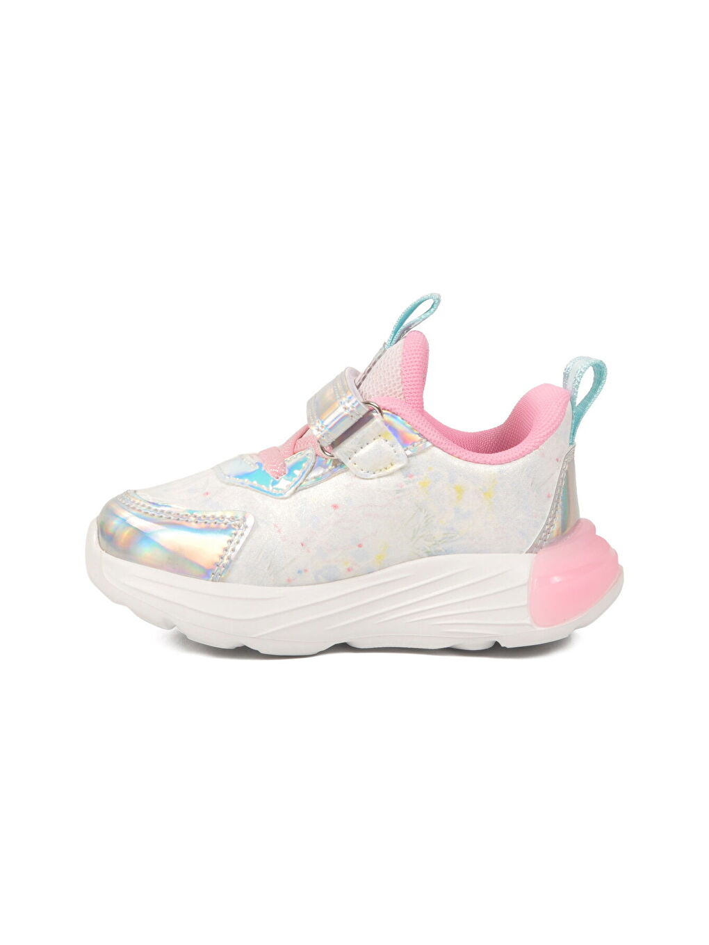 Gri Gümüş Pembe Cırtlı Işıklı Kız Çocuk Spor Ayakkabı 1986 B-1