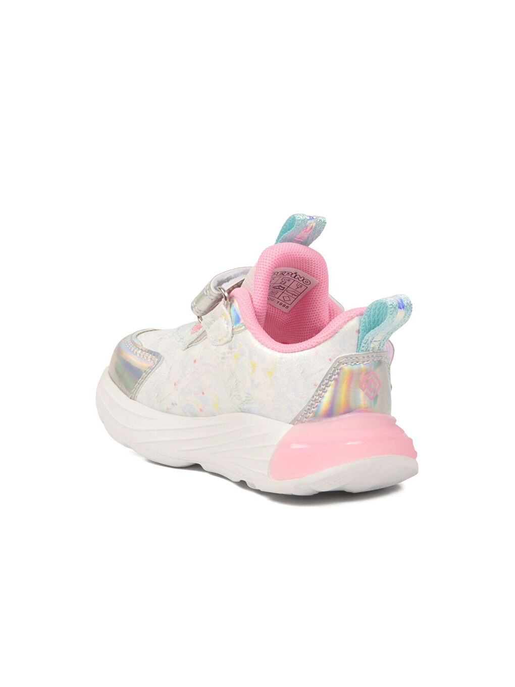 Gri Gümüş Pembe Cırtlı Işıklı Kız Çocuk Spor Ayakkabı 1986 B-3