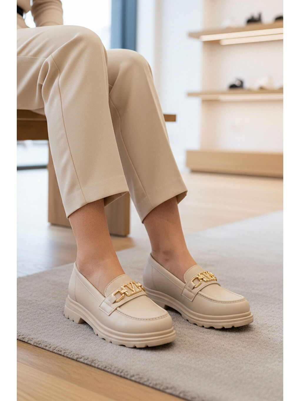 Bej Hafif Kadın Casual Ayakkabı 1005 Z-2