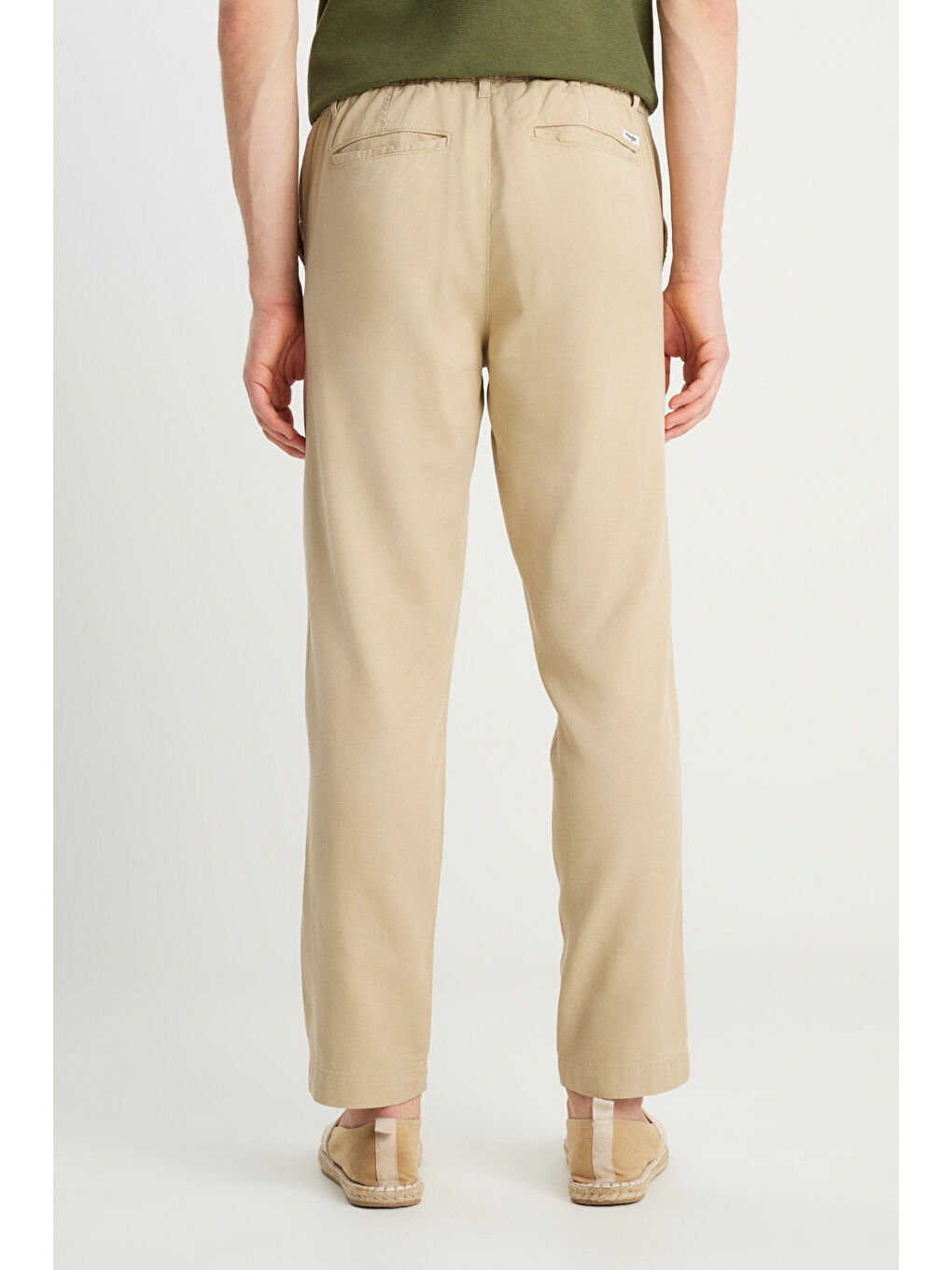 Regular Fit Normal Kesim Lastikli Bel Açık Yeşil Chino Pantolon-1