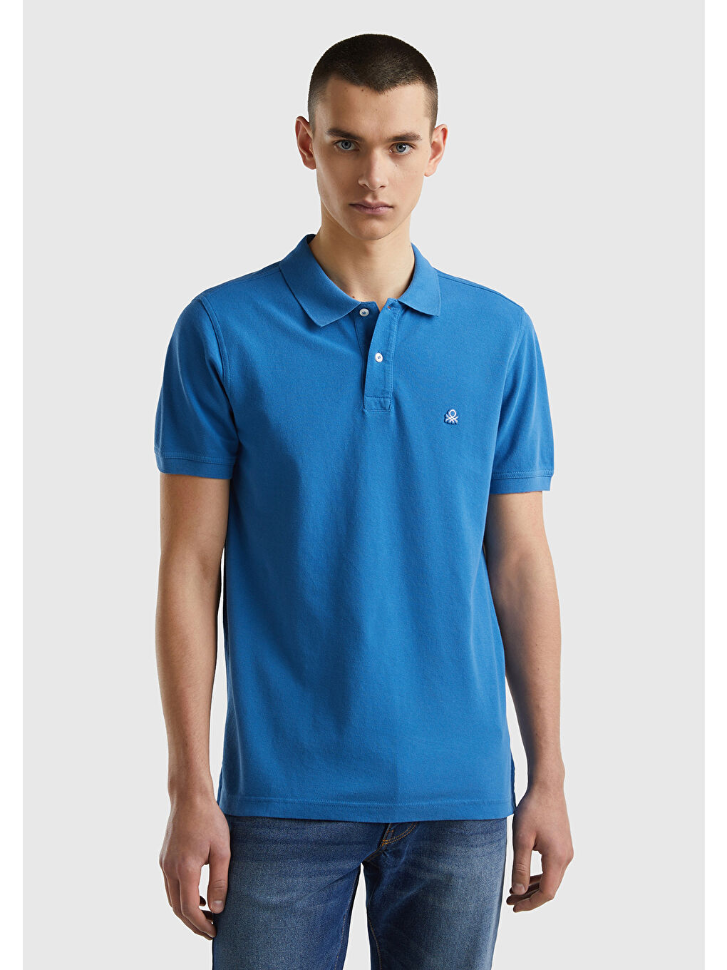 Erkek Koyu Mavi Regular Fit Kısa Kollu Polo Tişört-1