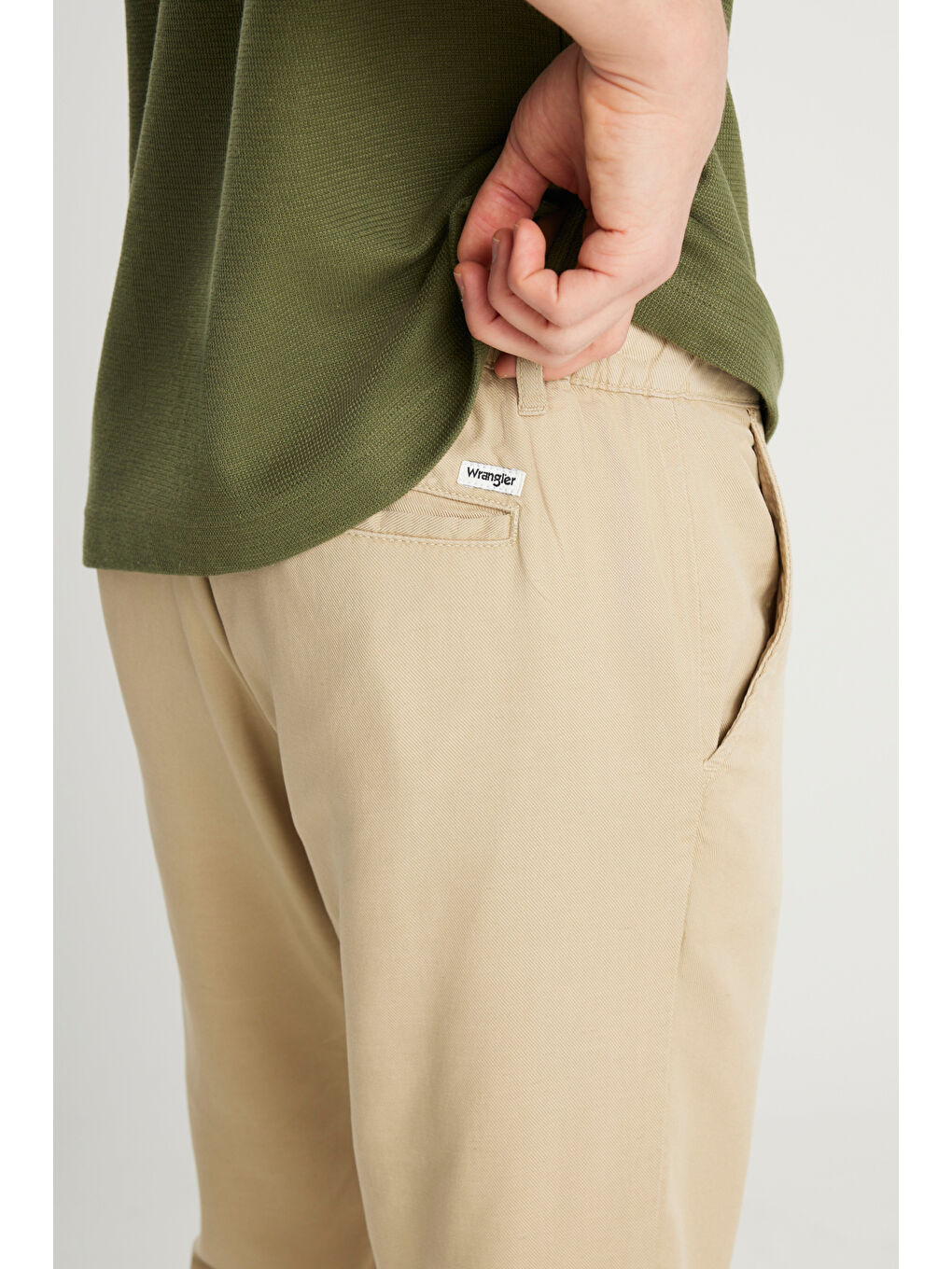 Regular Fit Normal Kesim Lastikli Bel Açık Yeşil Chino Pantolon-4